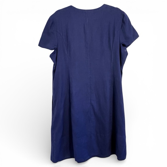 NWOT J. Jill Love Linen Beautiful Blue Linen Spring & Summer Dress - Picture 4 of 12